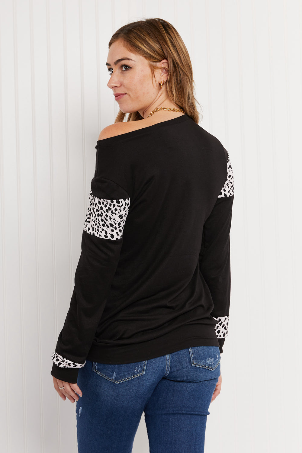 Acting Pro Wild for the Weekend Full Size Leopard Contrast Top