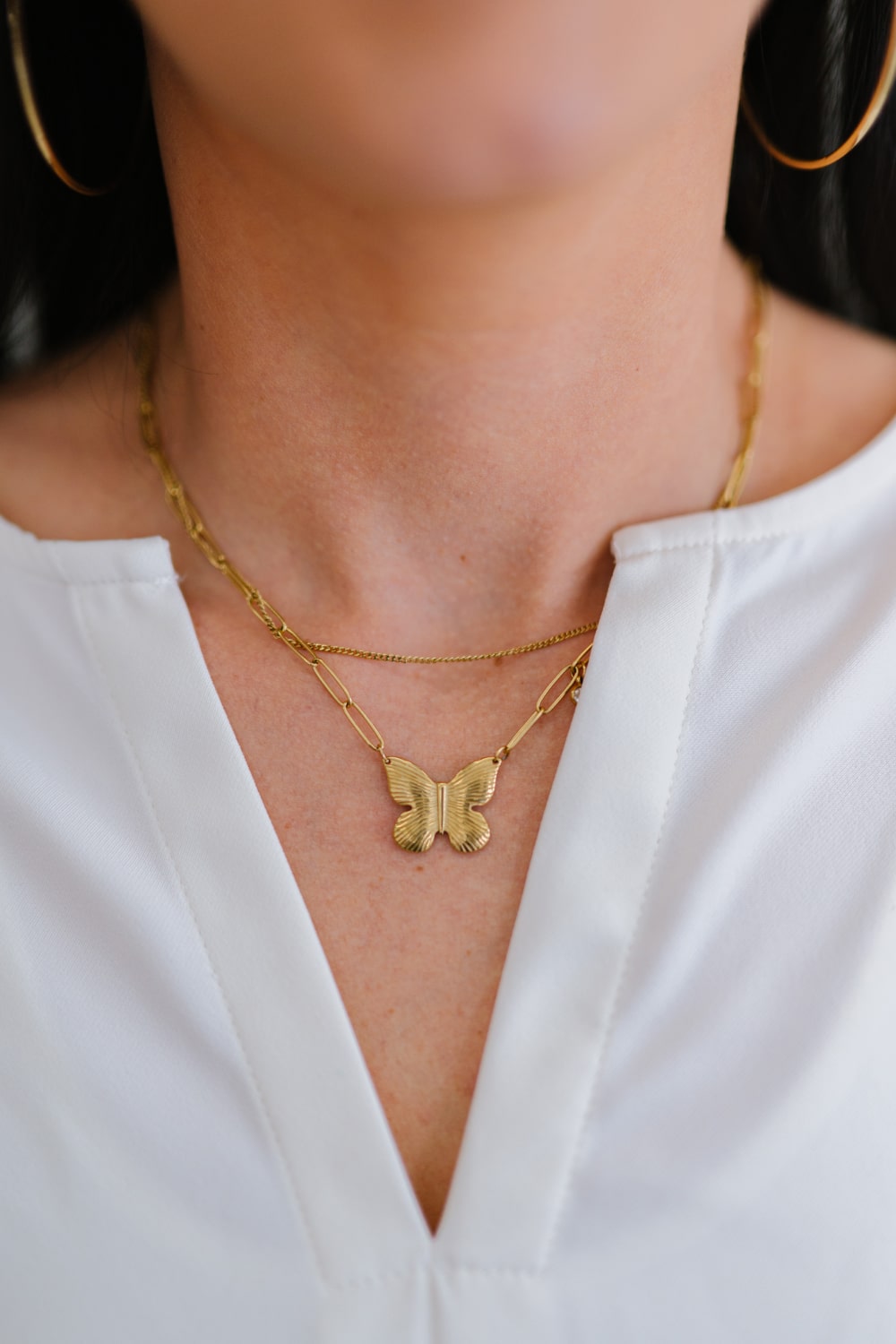 Fly Fly Away Double-Layered Butterfly Necklace