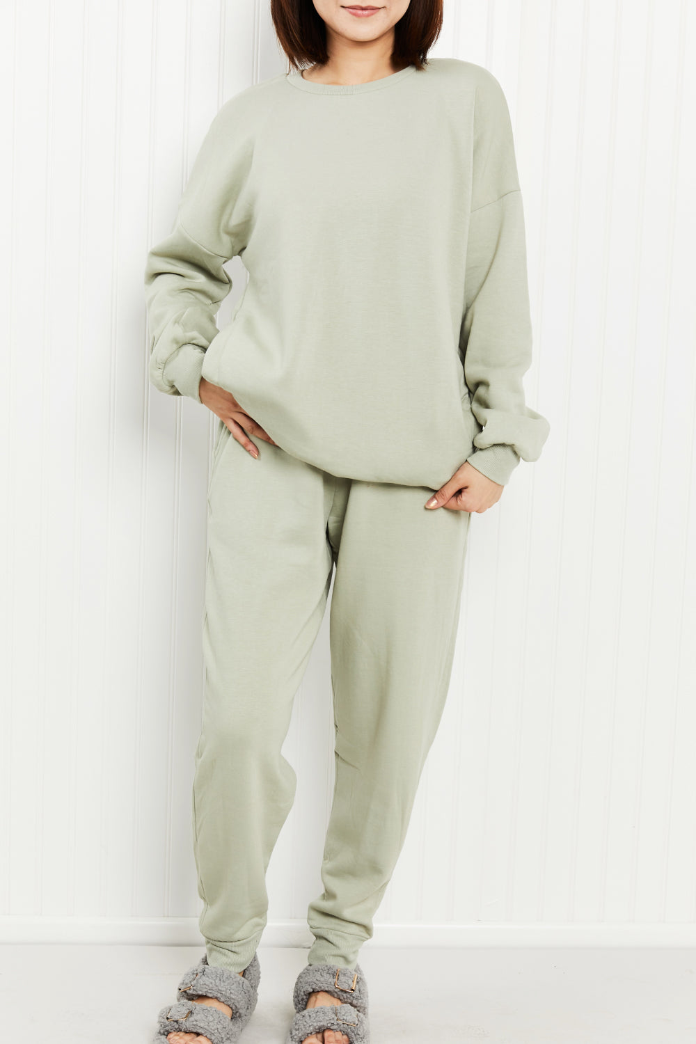 Zenana Dropped Shoulder Loungewear Set with Pockets