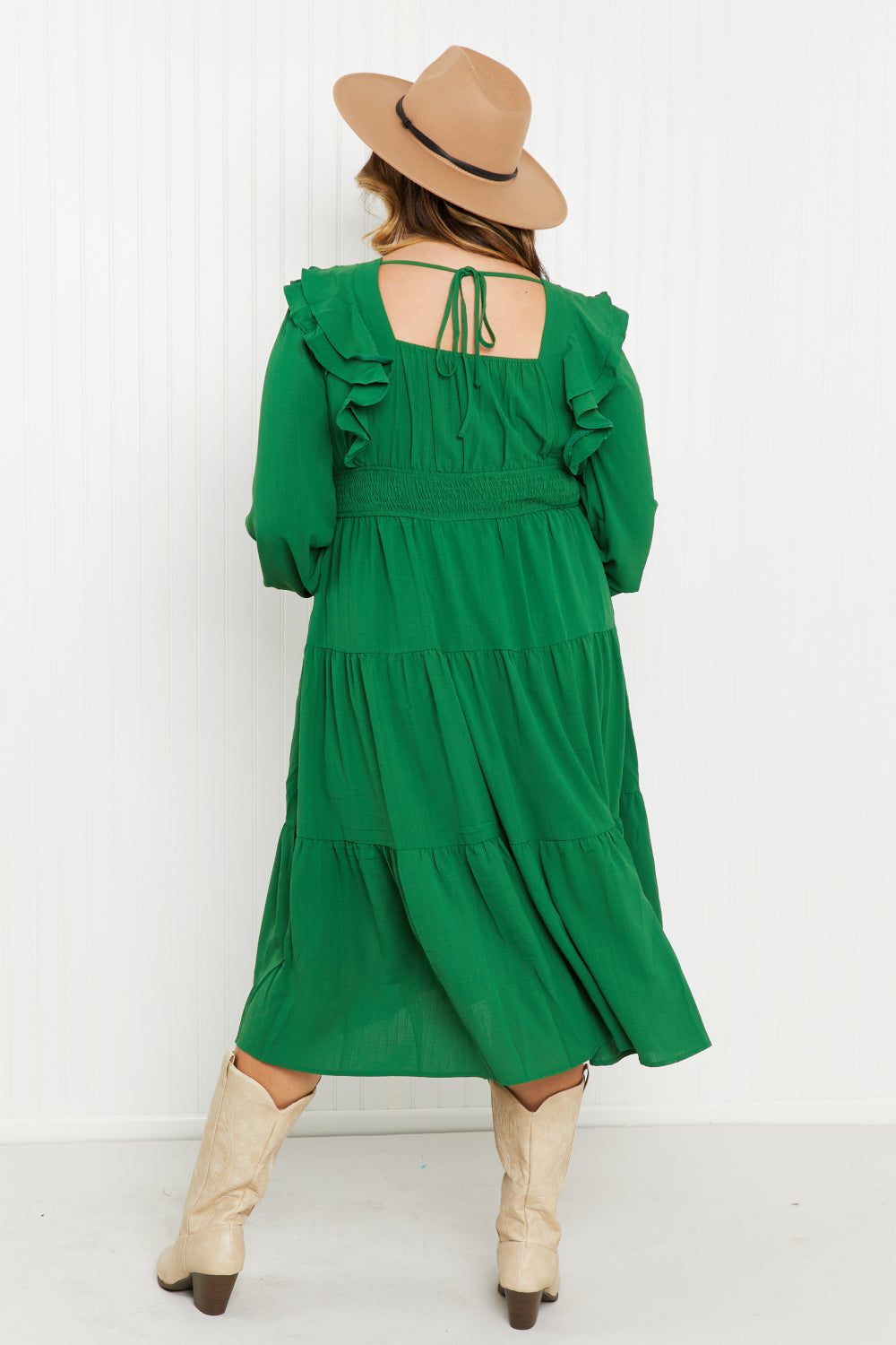 Davi & Dani Rooftop Reservation Layered Ruffle Midi Dress