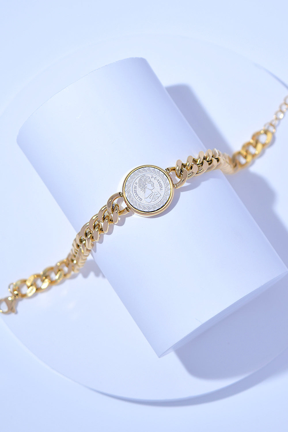 Curb Chain Coin Bracelet