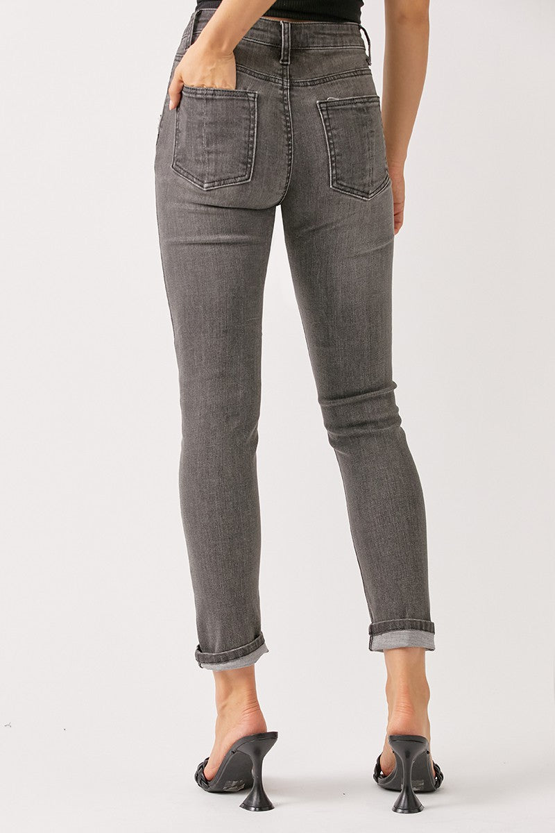 RISEN Guess What? Mid-Rise Distressed Jeans with Pockets