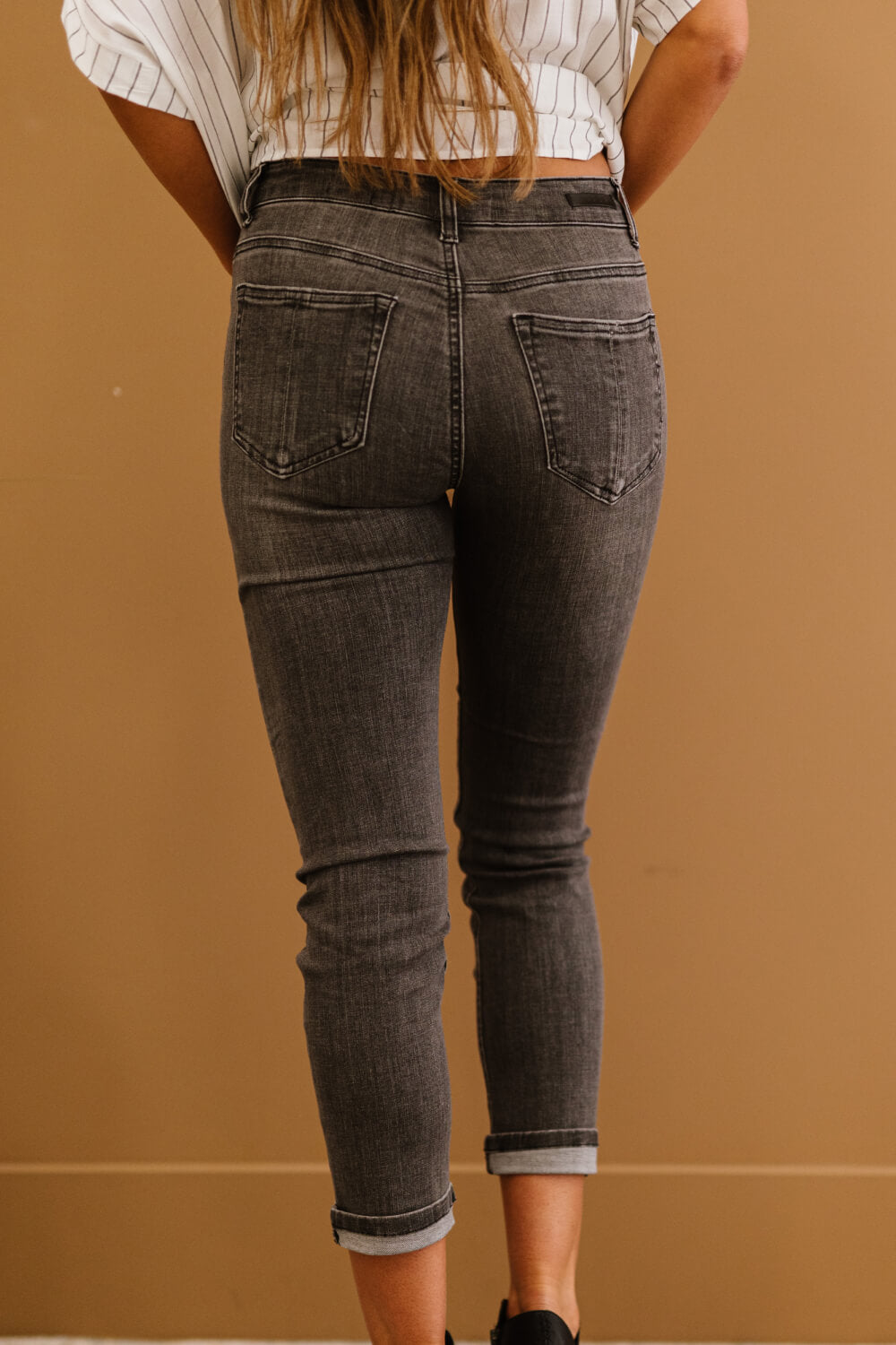 RISEN Guess What? Mid-Rise Distressed Jeans with Pockets