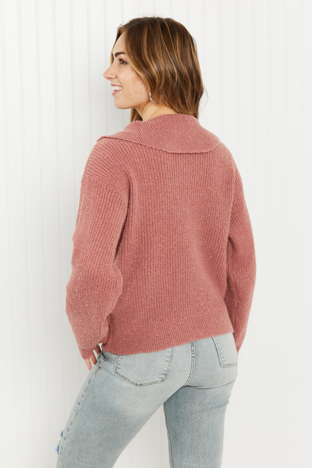 Andree by Unit Central Park Half-Zip Ribbed Sweater