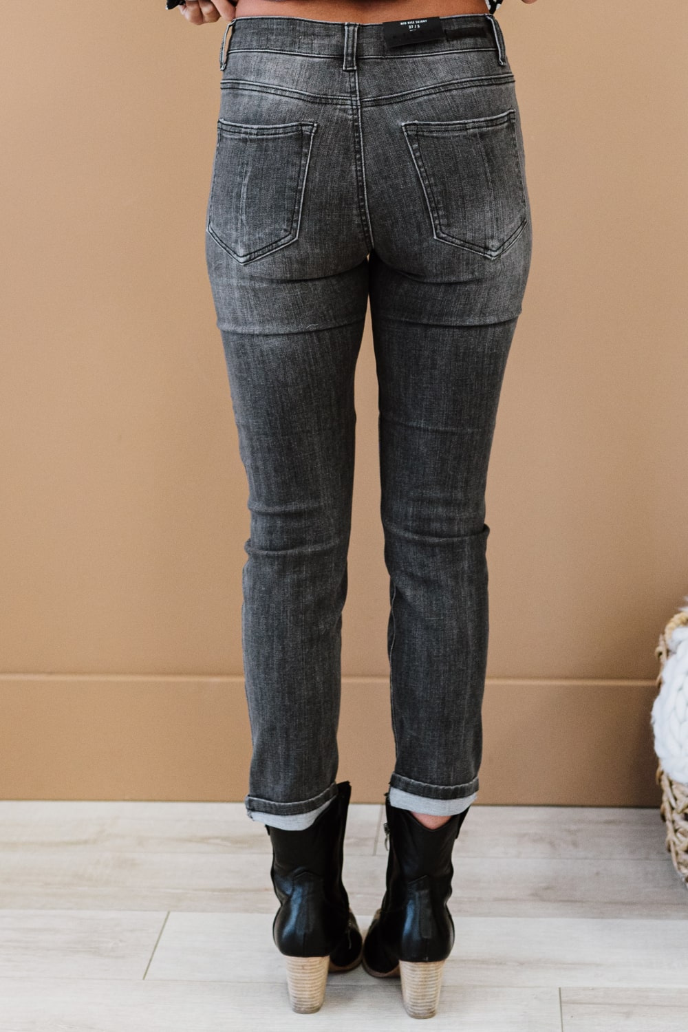 RISEN Guess What? Mid-Rise Distressed Jeans with Pockets