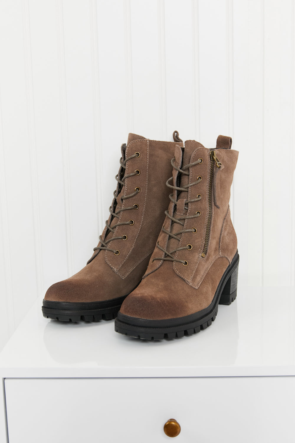 Legend Searching for Love Burnished Zip-Up Combat Booties
