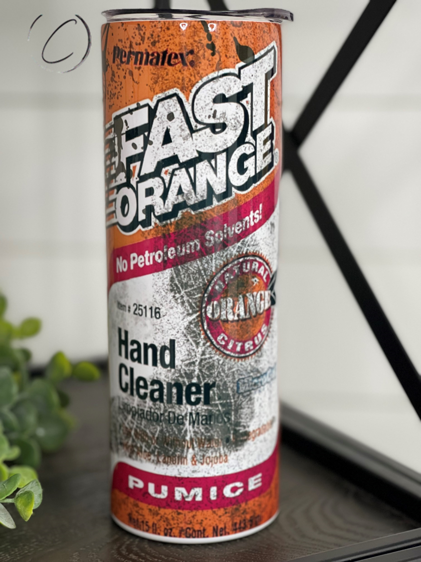 Fast Orange Hand Cleaner 20oz Skinny Tumbler