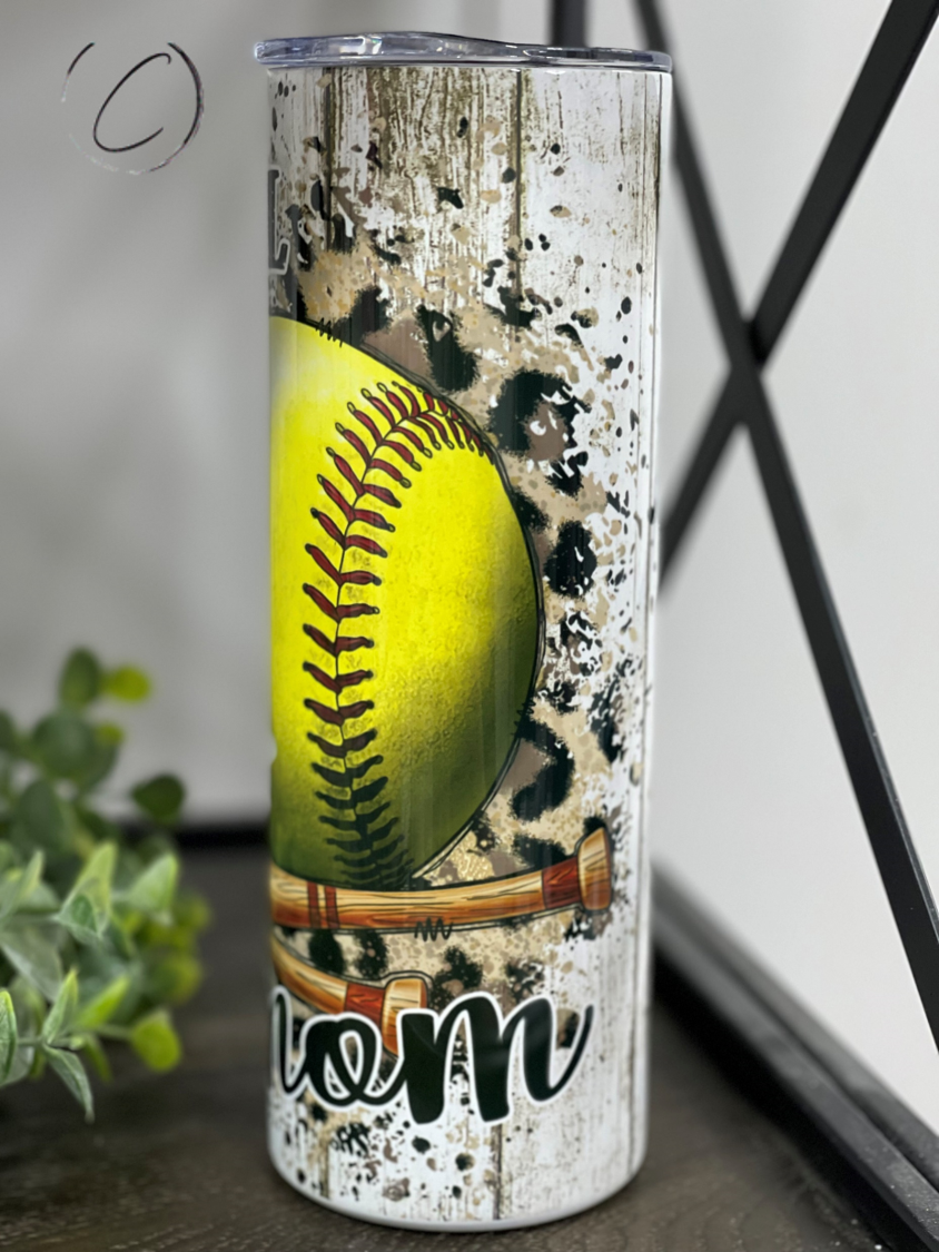 Softball Mom 20oz Skinny Tumbler