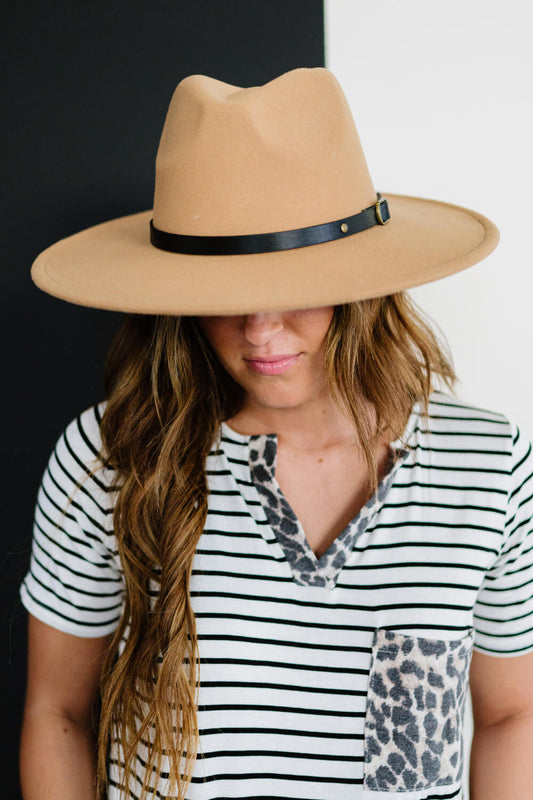 Justin Taylor Lookin' Good Faux Leather Strap Fedora