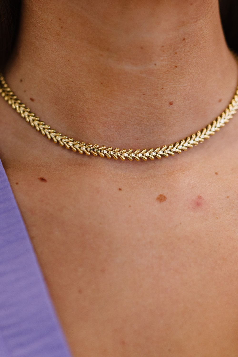 Very Captivating Gold-Plated V-Chain Necklace