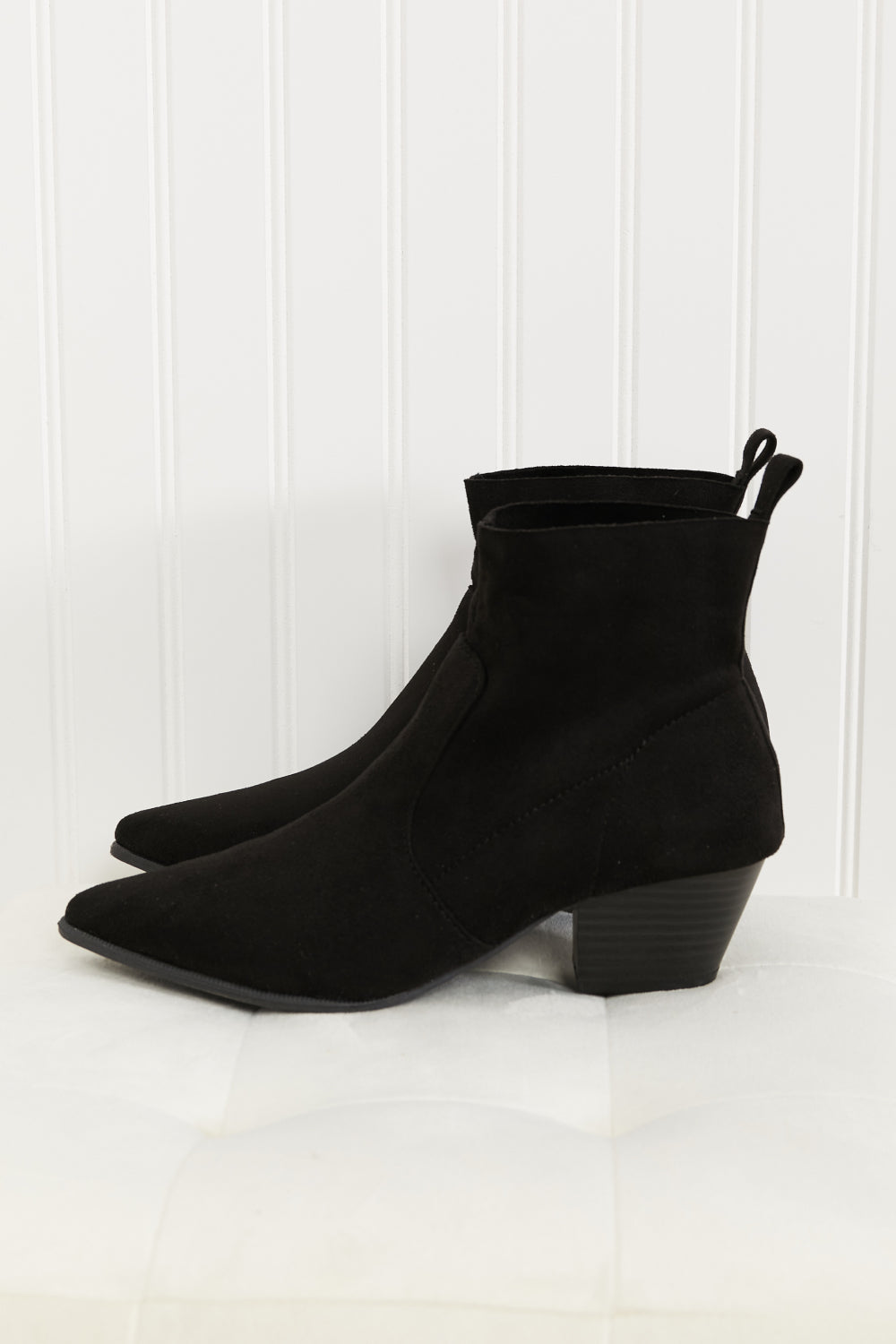 Qupid Leap of Faith Pointed Toe Sock Booties