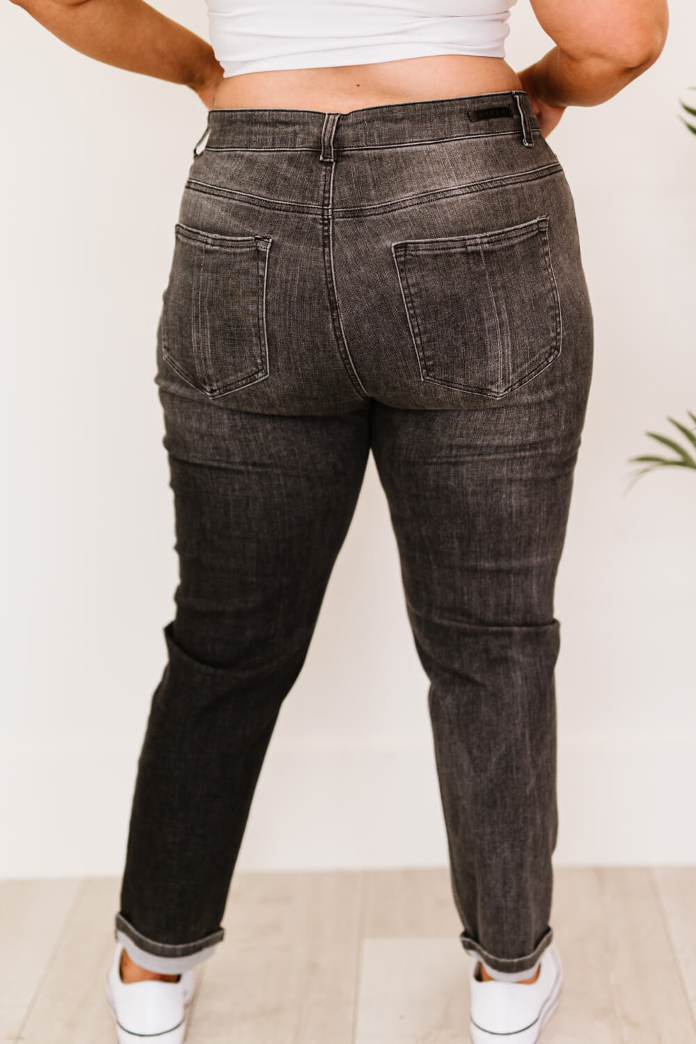 RISEN Guess What? Mid-Rise Distressed Jeans with Pockets