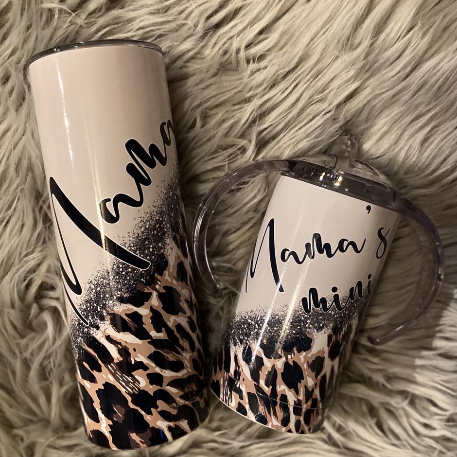 Mama & Mini Leopard Tumbler Set